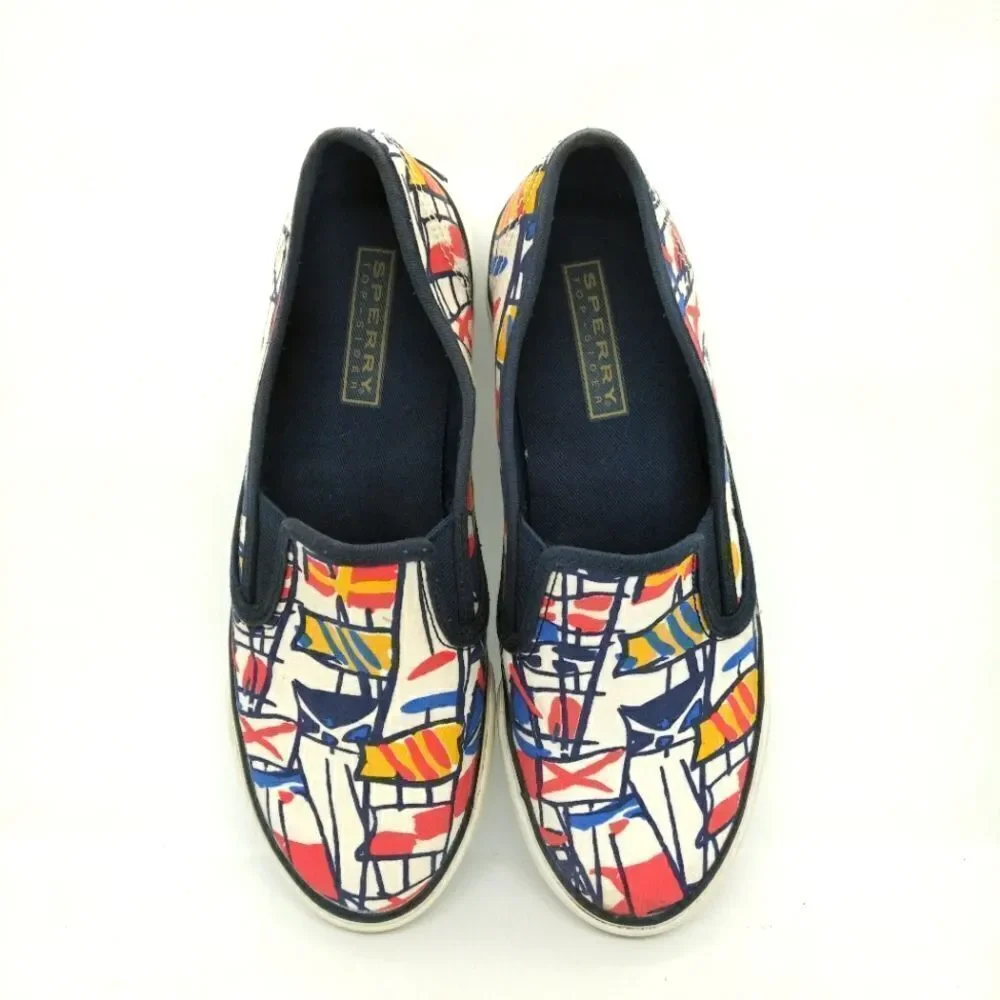 Sperry Top Sider‎ Seaside Signal Flag Slip On Sneakers Shoes Women's Size 5.5 M